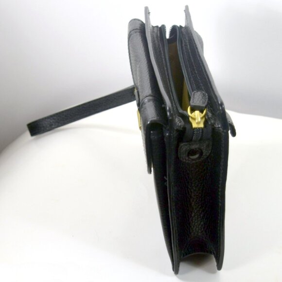 Vintage Bally Unisex Black Pebbled Leather Wristlet Clutch - Picture 7 of 10